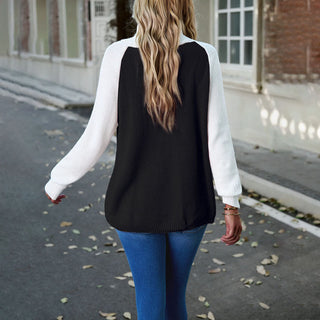 Sudadera Casual de Color Contrastante