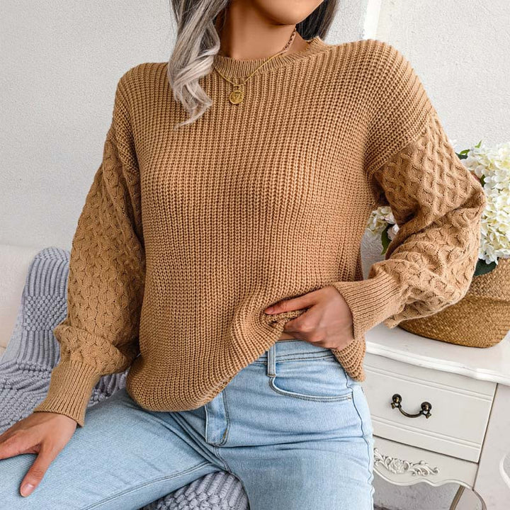Suéter De Tricotaje Casual De Color Sólido