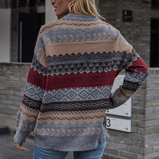Jersey de Tricot Geométrico Vintage