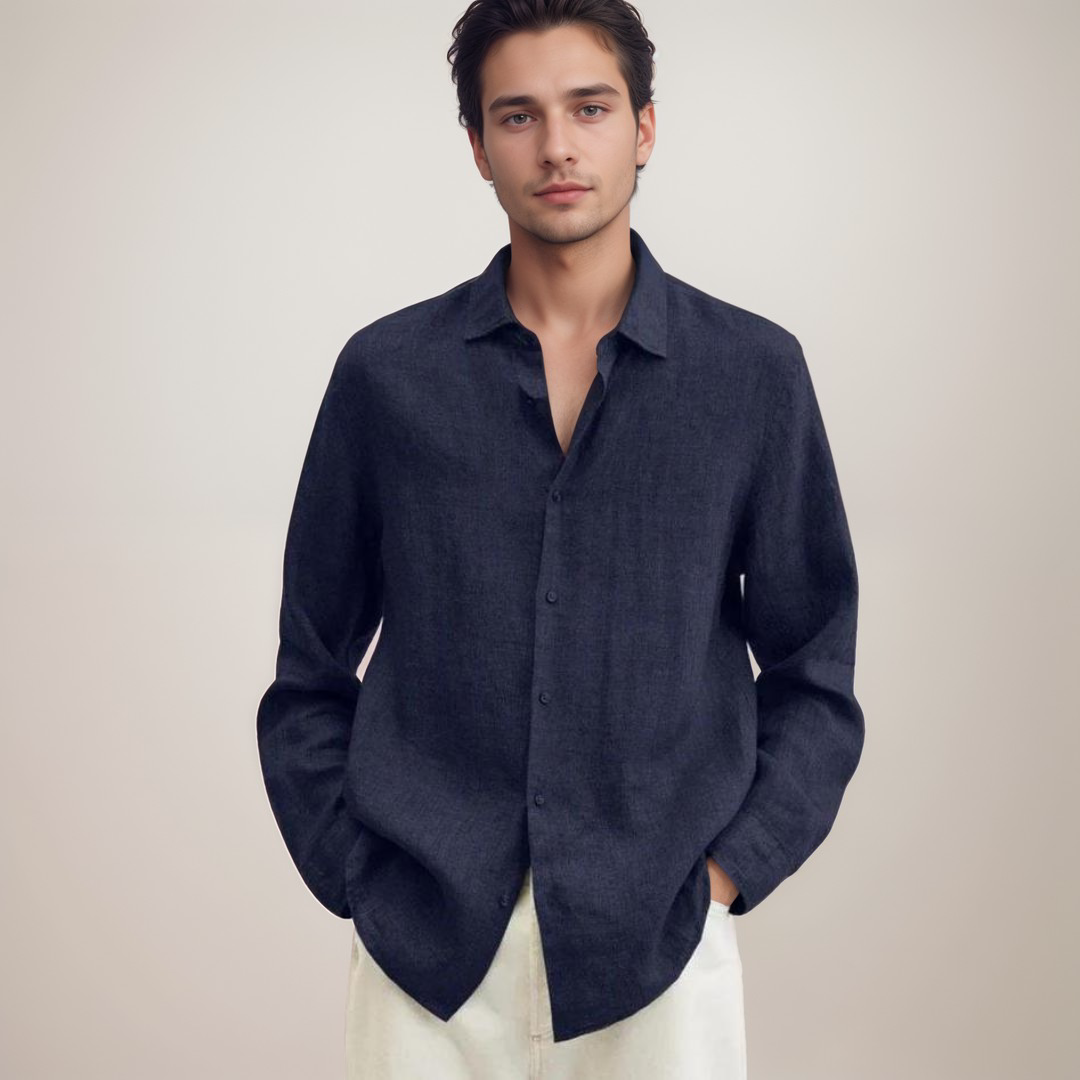 Elvoria | Camisa Clásica de Lino para Hombre