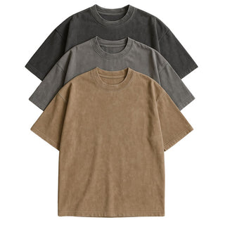 Elvoria | Conjunto de Camisetas de Algodón Esenciales Oversized – Paquete de 3