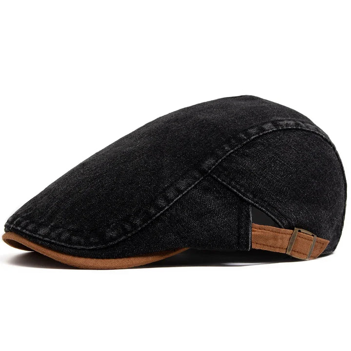 Elvoria | Gorro plano de denim premium