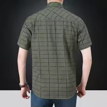 Elvoria | Camisa elegante de manga corta a cuadros