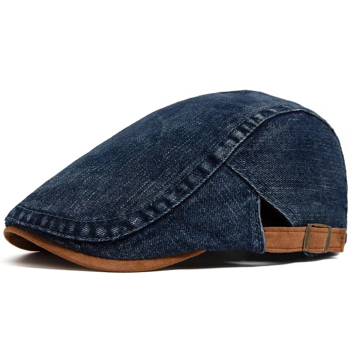 Elvoria | Gorro plano de denim premium