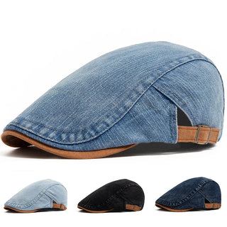 Elvoria | Gorro plano de denim premium