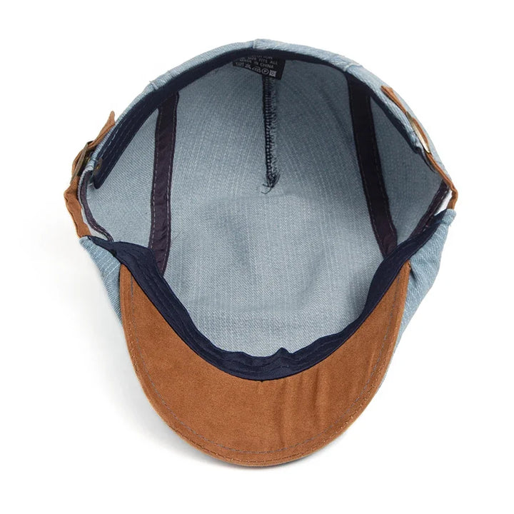 Elvoria | Gorro plano de denim premium