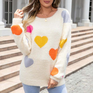 Suéter De Tricot Con Motivo De Corazón