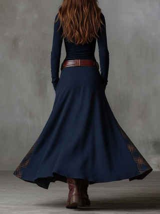 Élise | Vestido Maxi de Suédine con Cinturón