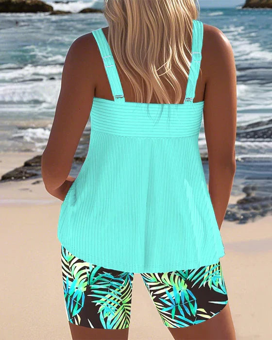 Daphne™ | Shorts de tankini de canalé brillante