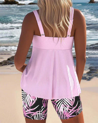 Daphne™ | Shorts de tankini de canalé brillante