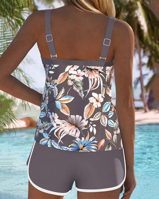 Imke™ | Tankini sin mangas estampado con escote en U