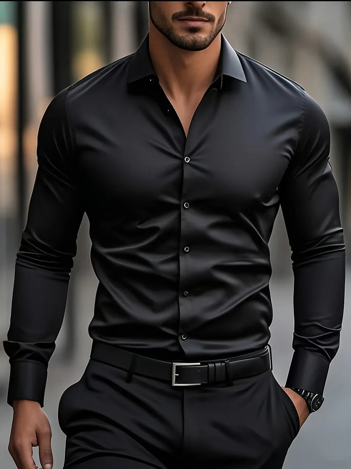 Elvoria | Camisa elegante de manga larga con botones