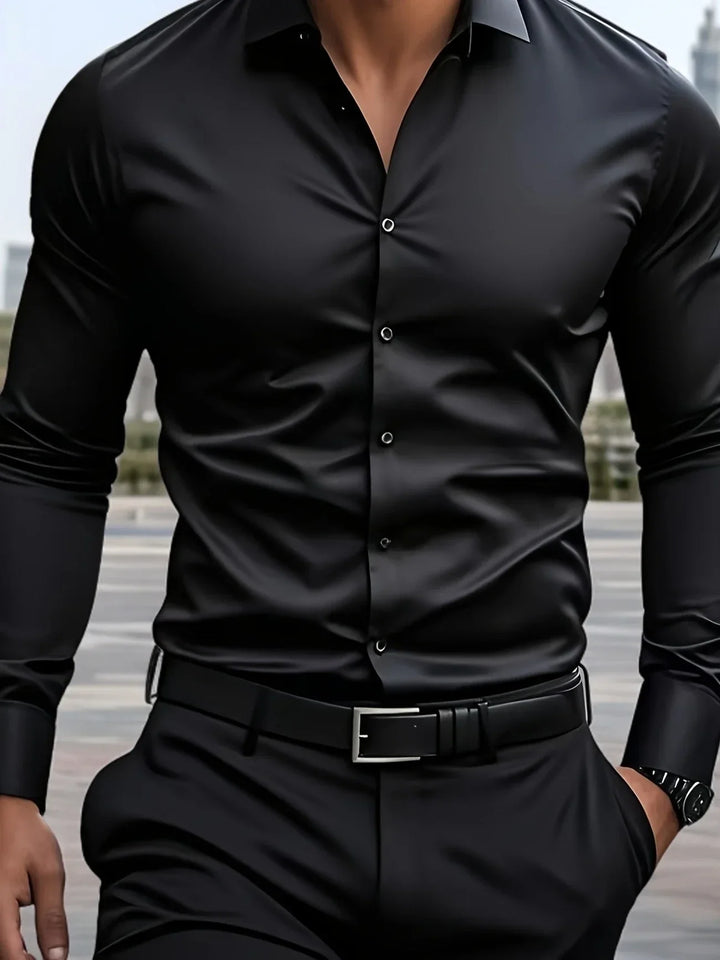 Elvoria | Camisa elegante de manga larga con botones