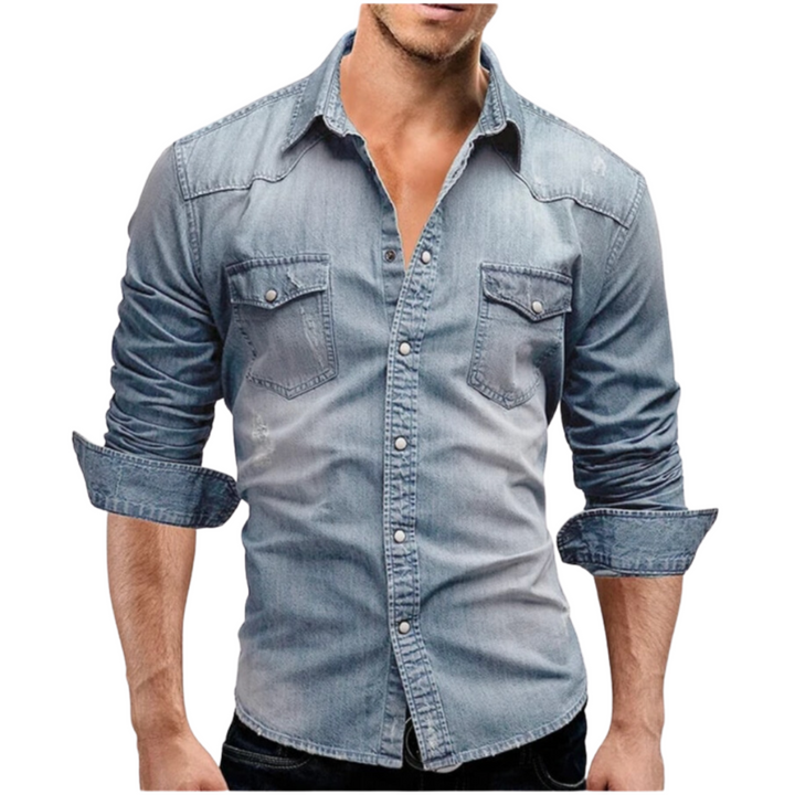 Elvoria | Camisa de denim de estilo moderno