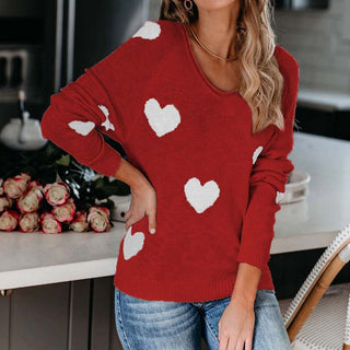 Suéter De Tricot Con Motivo De Corazón