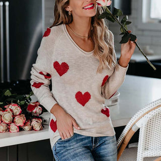 Suéter De Tricot Con Motivo De Corazón