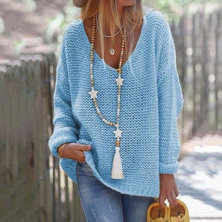 Pull Sexy Con Cuello En V Casual
