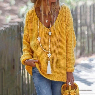 Pull Sexy Con Cuello En V Casual