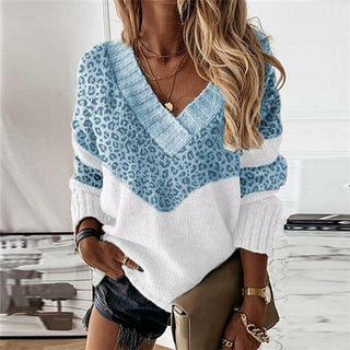 Sudadera Patchwork con Estampado de Leopardo