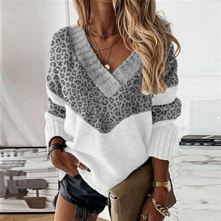 Sudadera Patchwork con Estampado de Leopardo