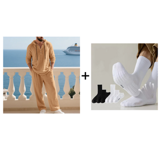 Elvoria | Conjunto de Top y Pantalón Casual con Capucha para Hombre de 2 Piezas