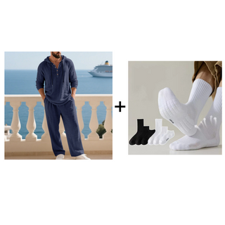 Elvoria | Conjunto de Top y Pantalón Casual con Capucha para Hombre de 2 Piezas