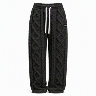 Pantalón Cálido de Punto Trenzado