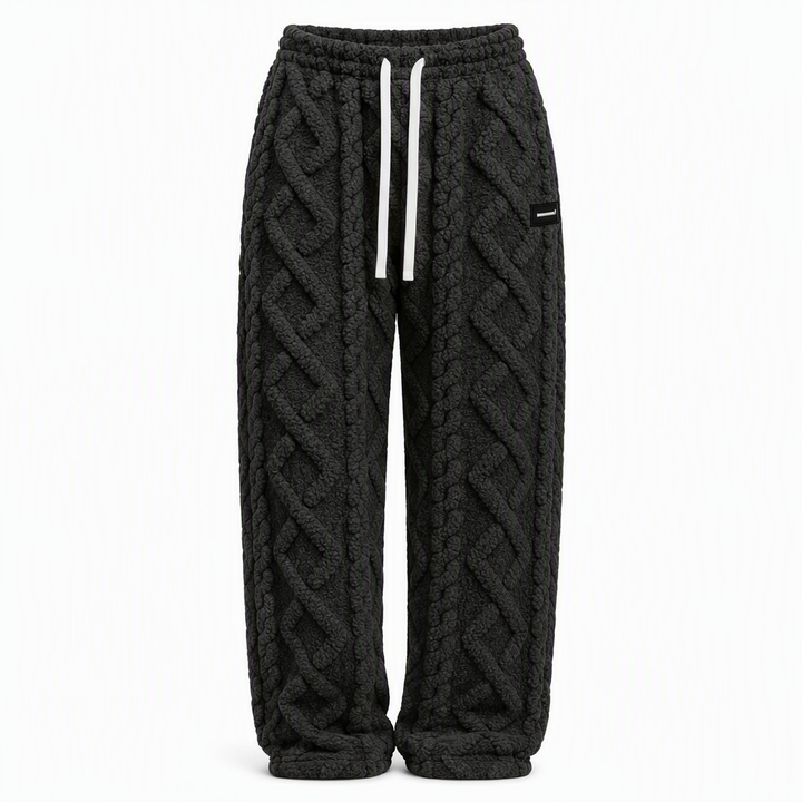 Pantalón Cálido de Punto Trenzado