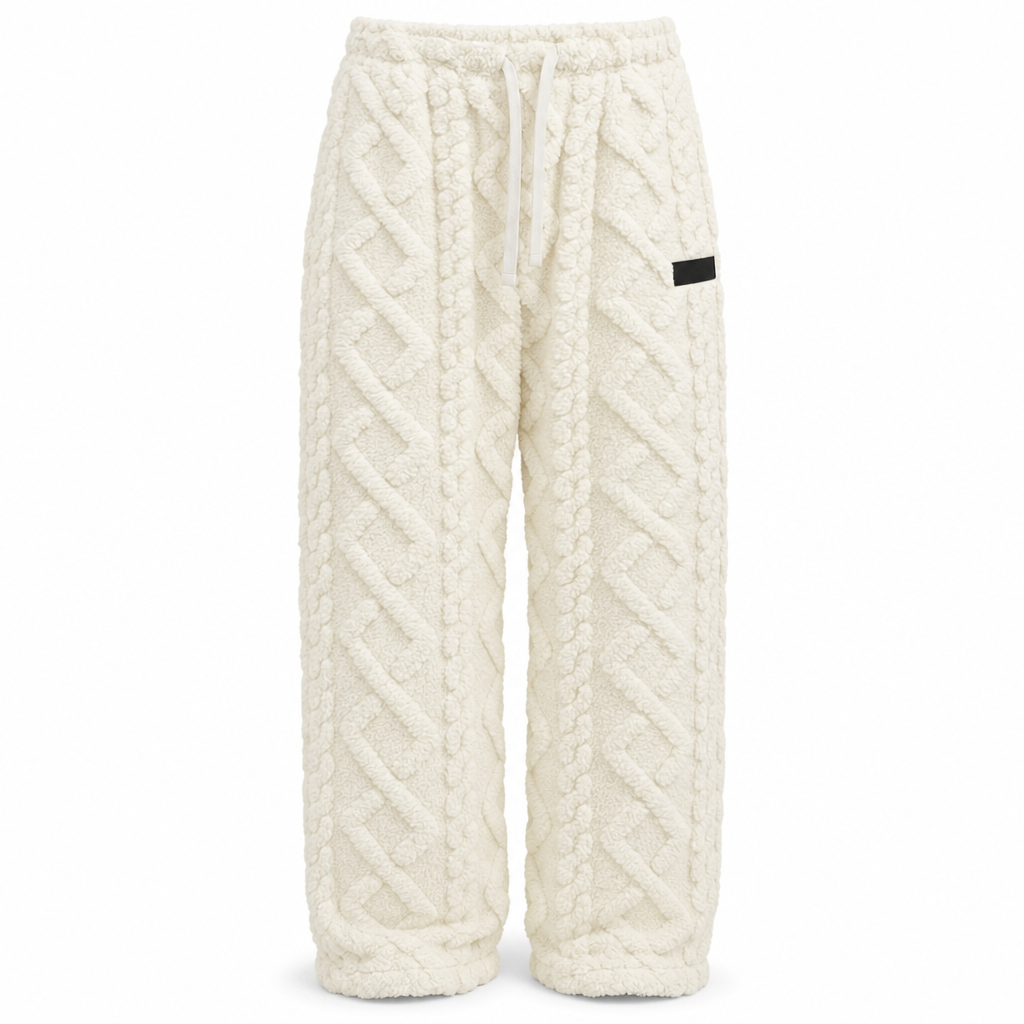 Pantalón Cálido de Punto Trenzado
