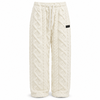 Pantalón Cálido de Punto Trenzado