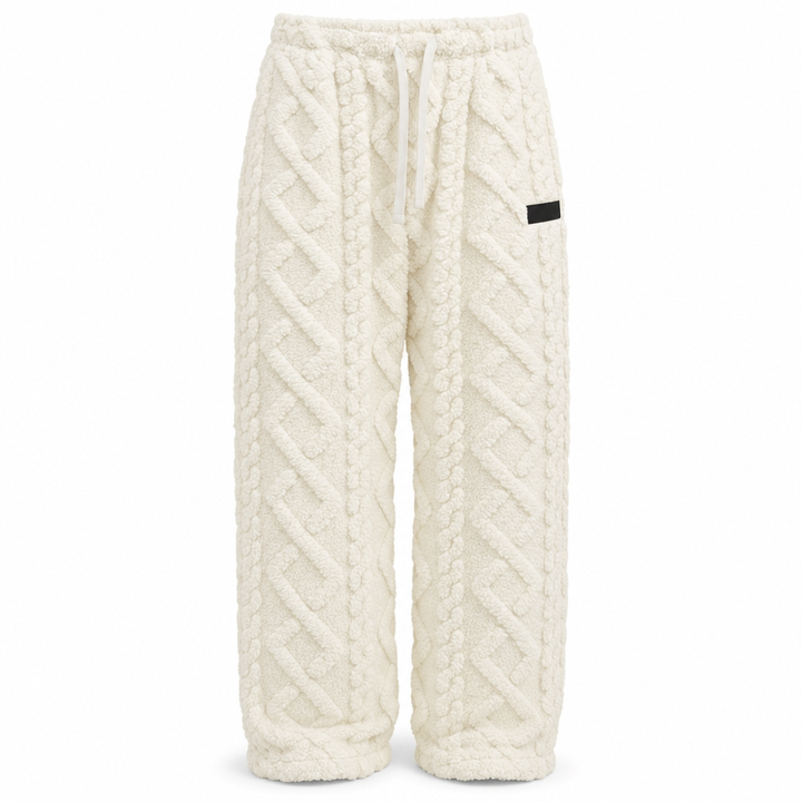 Pantalón Cálido de Punto Trenzado